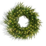 Lush Evergreen Wreath with 100 LEDs