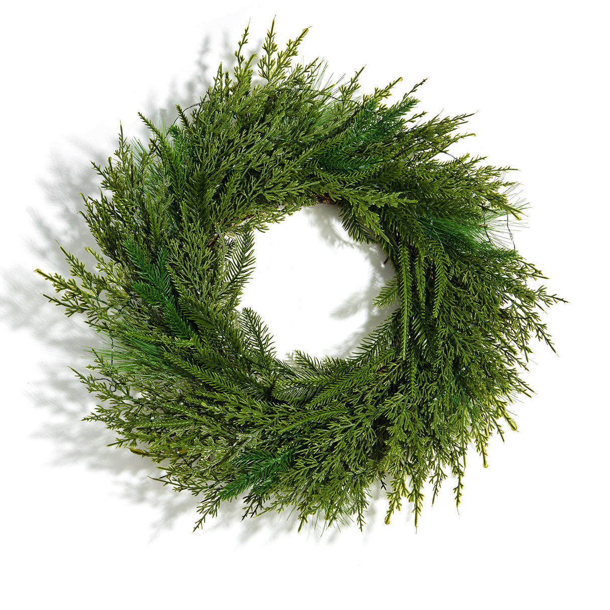 Lush Evergreen Wreath with 100 LEDs