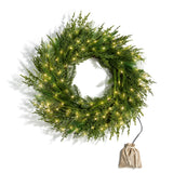 Lush Evergreen Wreath with 100 LEDs