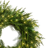 Lush Evergreen Wreath with 100 LEDs