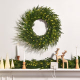 Lush Evergreen Wreath with 100 LEDs