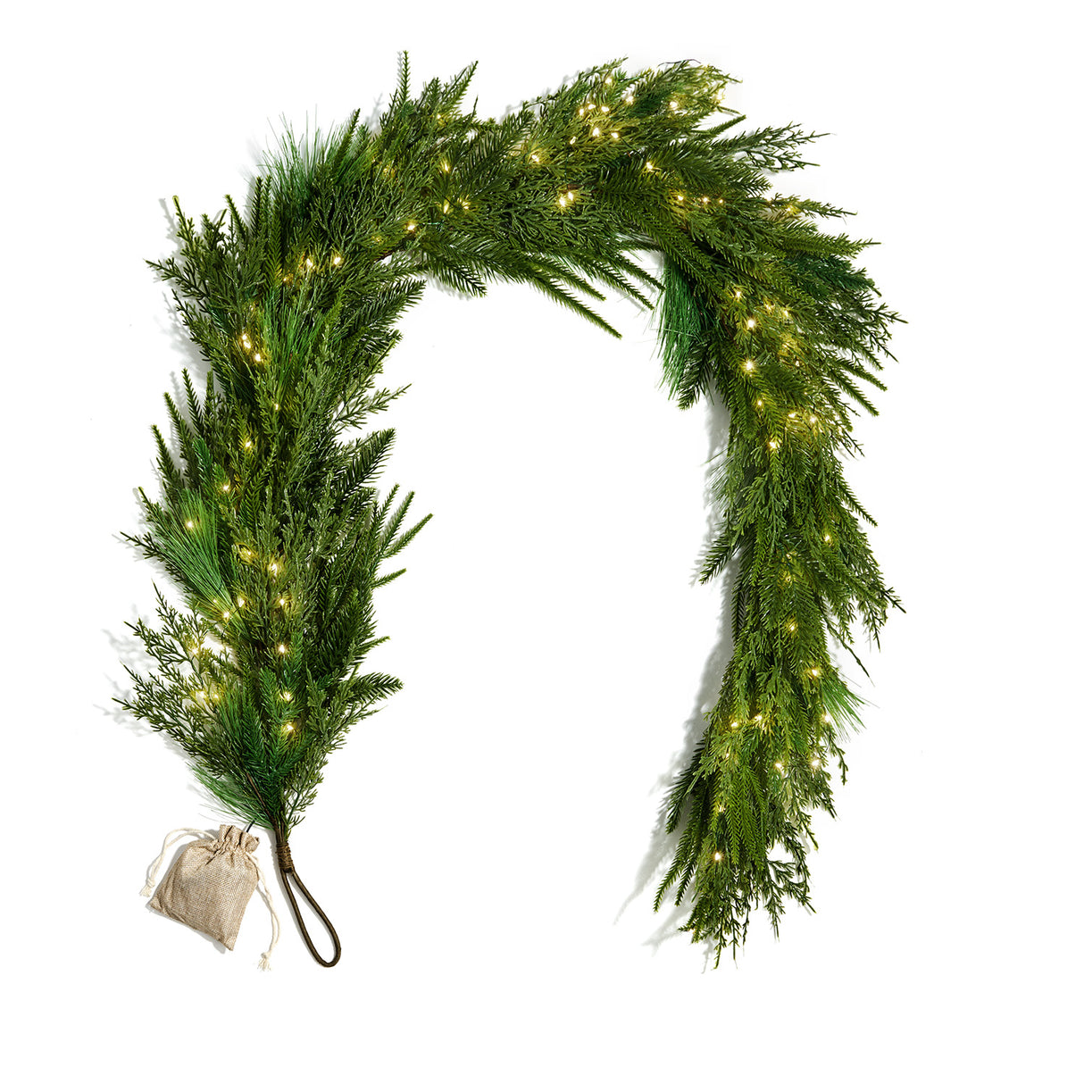 Lush Evergreen Garland with 100 LEDs