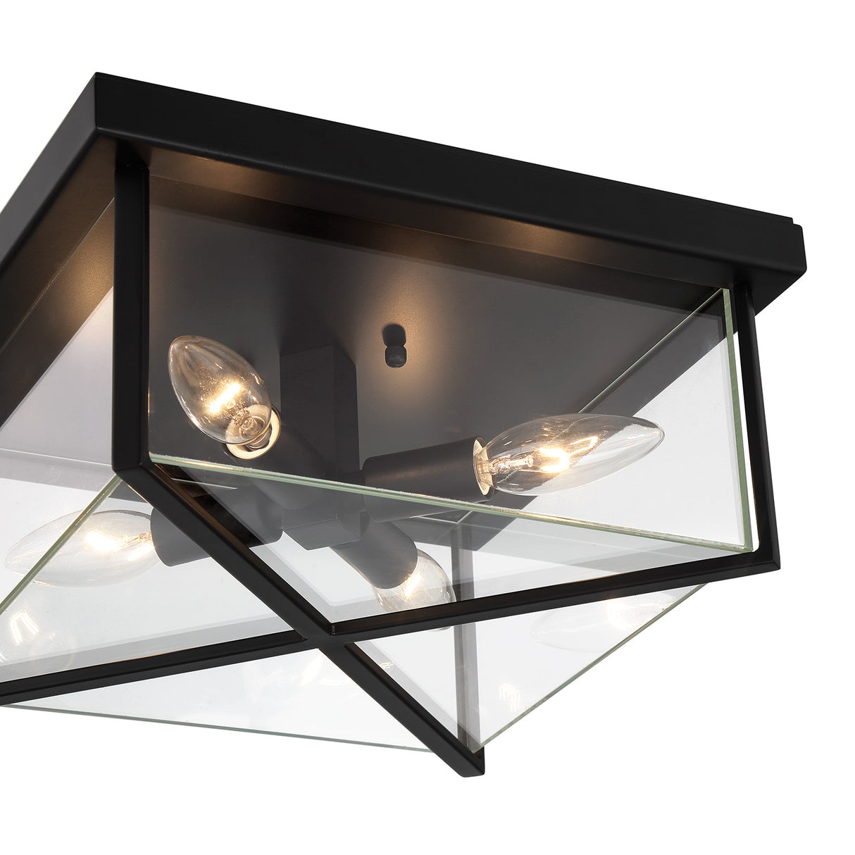 Miles Indoor/Outdoor Flush Mount, Matte Black