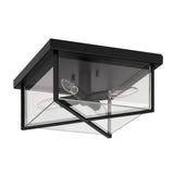 Miles Indoor/Outdoor Flush Mount, Matte Black