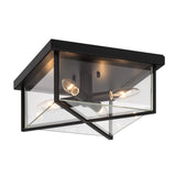 Miles Indoor/Outdoor Flush Mount, Matte Black