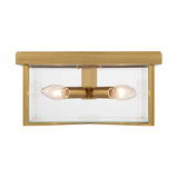 Miles Indoor/Outdoor Flush Mount, Satin Brass