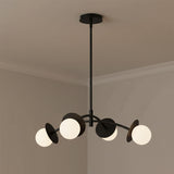 Levi 4 Globe Chandelier 26" for Modern home with Warm Beige Walls