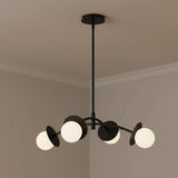 Levi 4 Globe Chandelier 26", Matte Black