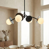 Levi 4 Globe Chandelier 26", Matte Black