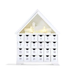 White Christmas Pre-Lit LED Advent Calendar with Drawers