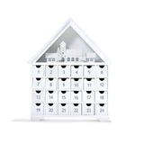 White Christmas Pre-Lit LED Advent Calendar with Drawers