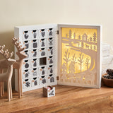 Winter Wonderland Pre-Lit LED Fold Out Wooden Advent Calendar with Drawers