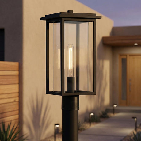 Colin Outdoor Post Light, 19" Black