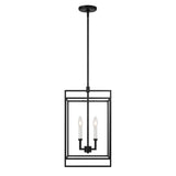 Noa 4 Light Pendant, Matte Black with White