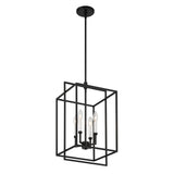 Noa 4 Light Pendant, Matte Black with White