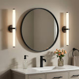 Ellie LED Vanity Light, Matte Black for Modern home with Taupe walls