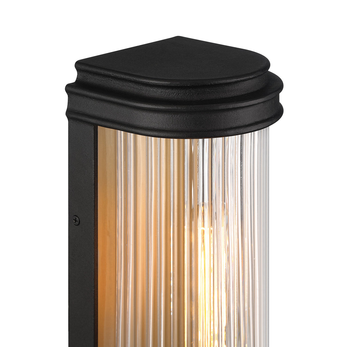 Bristol Outdoor Wall Light, Matte Black with Brass Accents