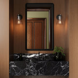 Carlisle Vanity Wall Sconce, Matte Black and Chrome