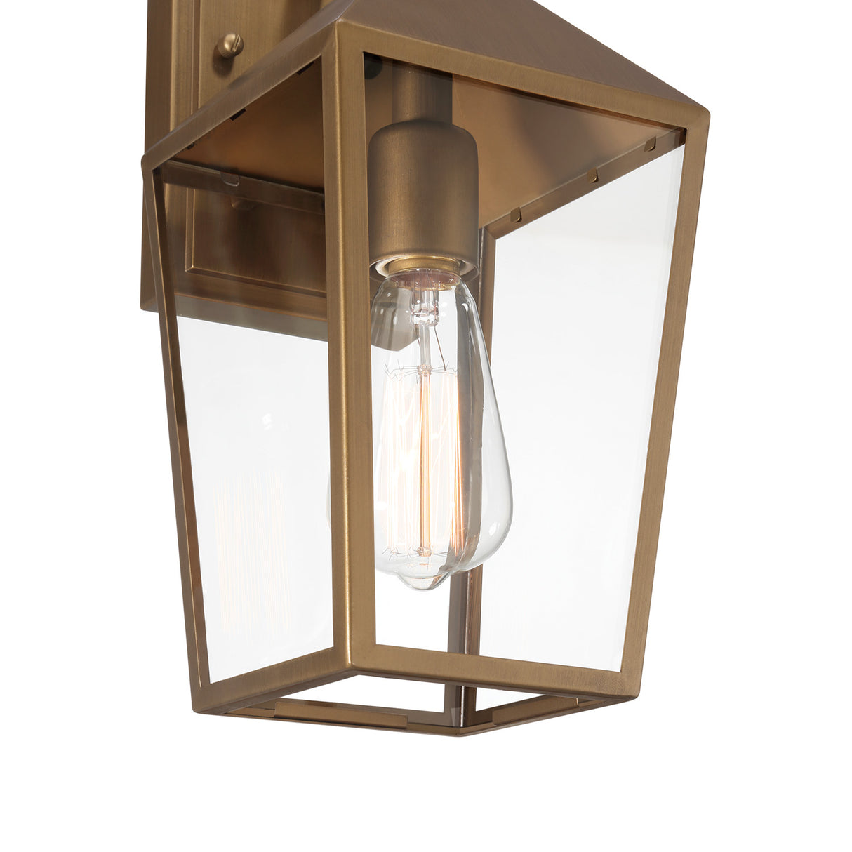 Cole Outdoor Wall Light, Small 13" Burnished Brass