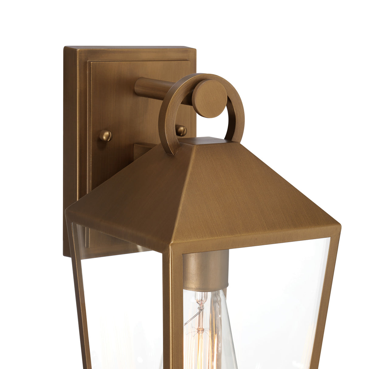 Cole Outdoor Wall Light, Small, Burnished Brass