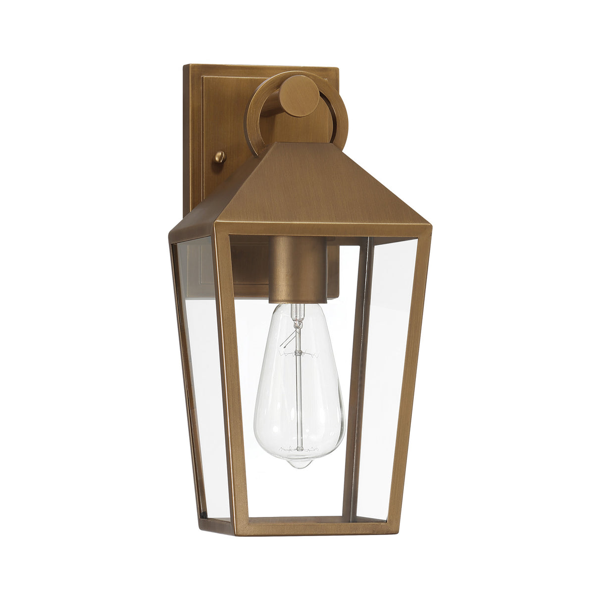 Cole Outdoor Wall Light, Small 13" Burnished Brass