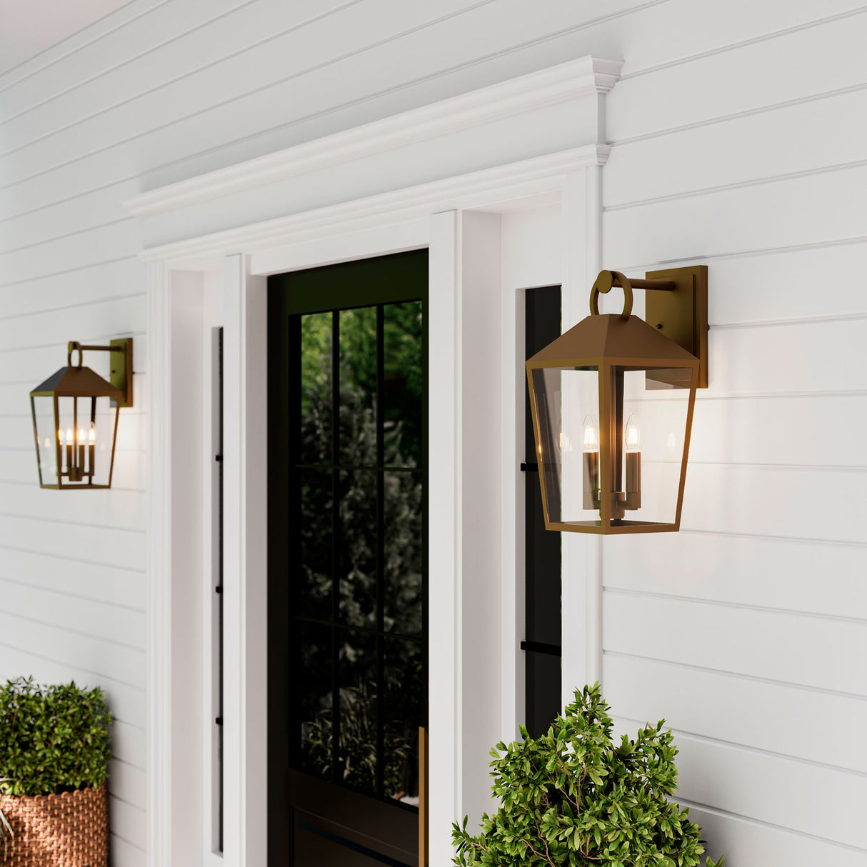 Cole Outdoor Wall Light, Large 21.5" Burnished Brass