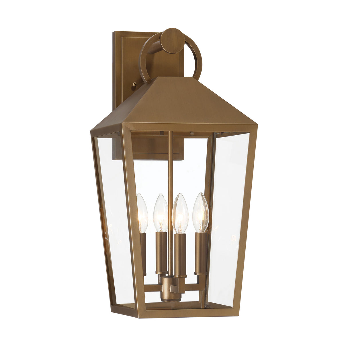 Cole Outdoor Wall Light, Large 21.5" Burnished Brass