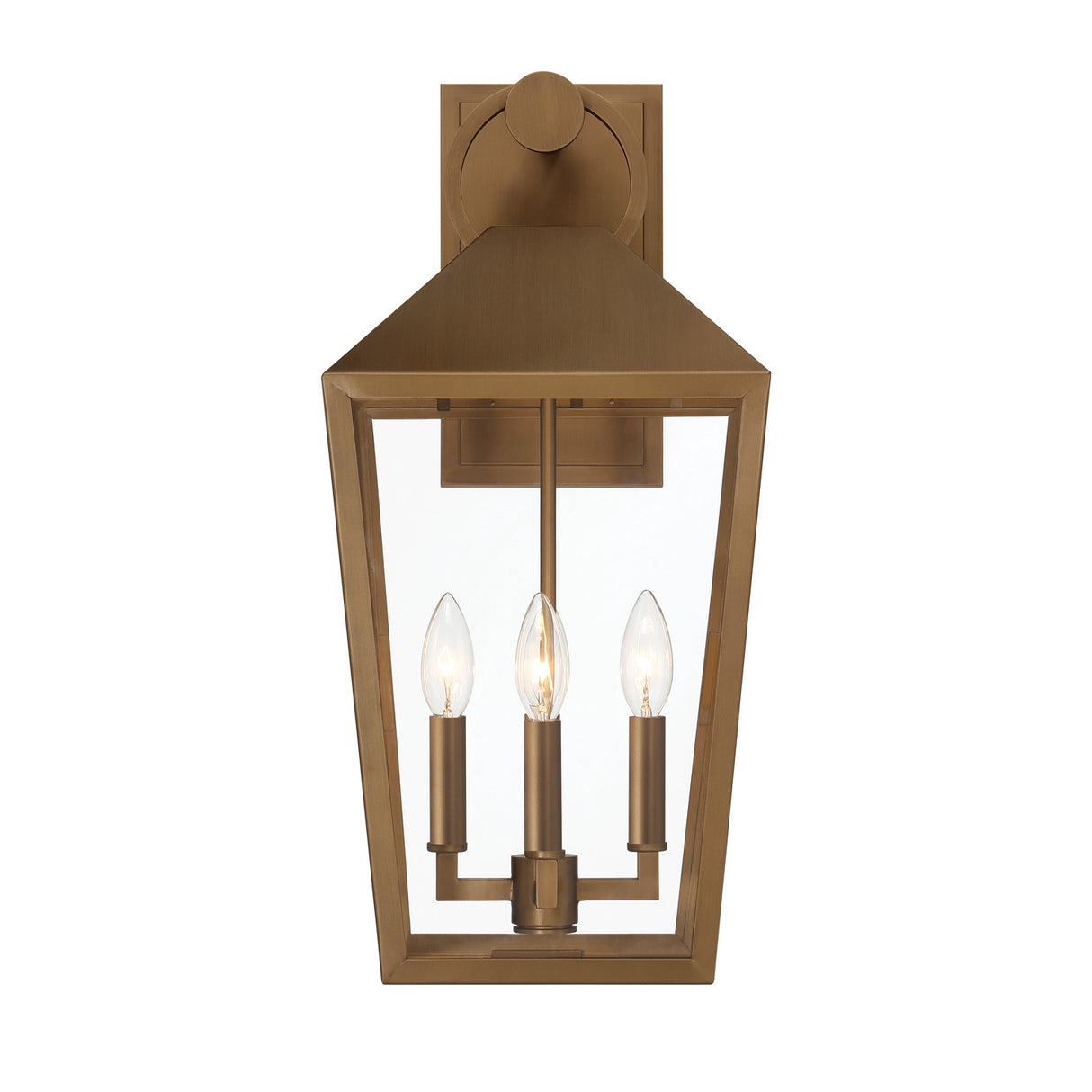 Cole Outdoor Wall Light, Large 21.5" Burnished Brass