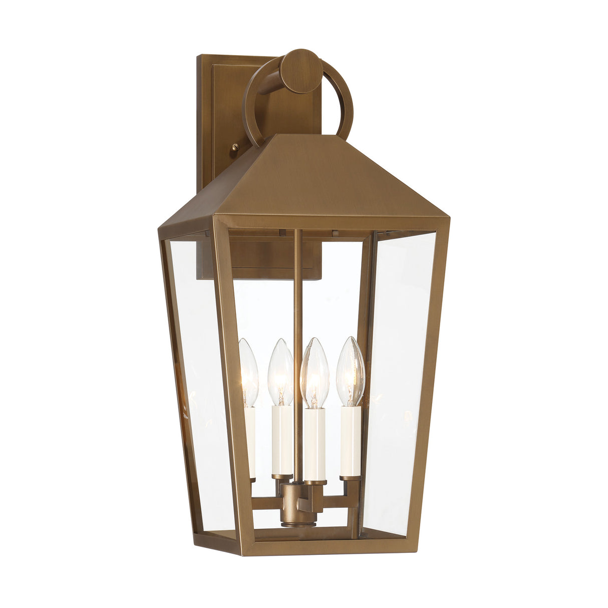 Cole Outdoor Wall Light, Large 21.5" Burnished Brass