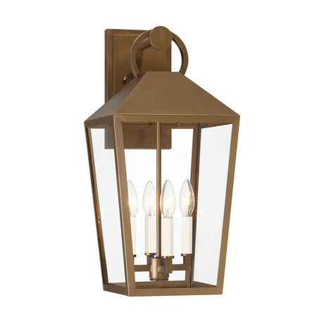 Cole Outdoor Wall Light, Large, Burnished Brass