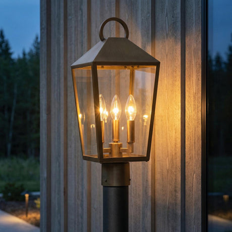 Cole Outdoor Post Light, Burnished Brass