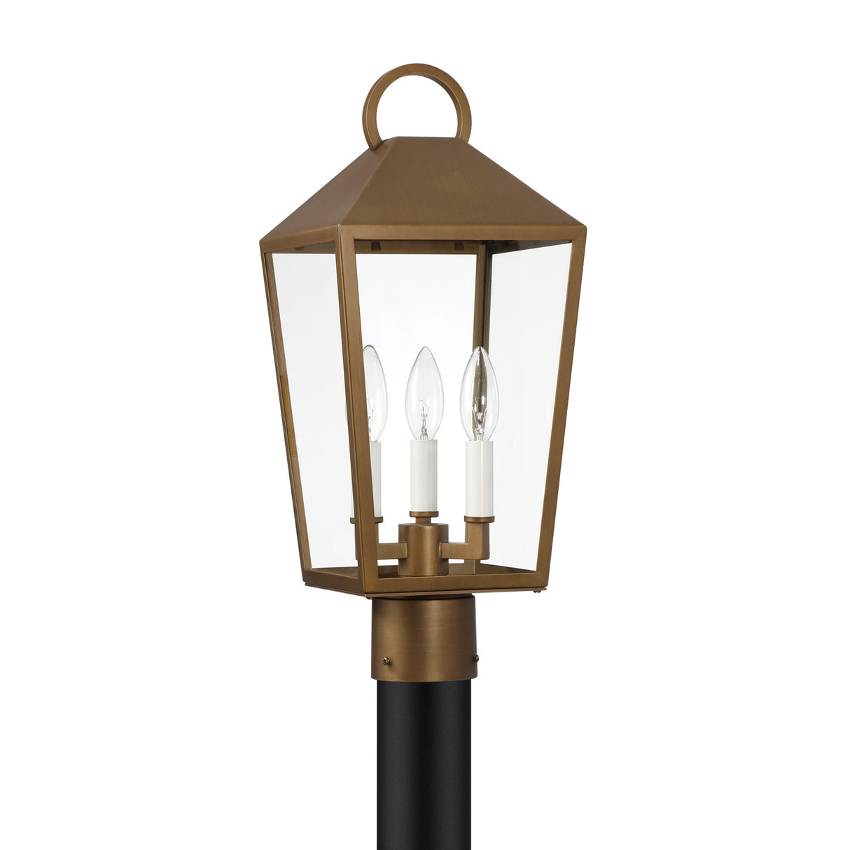 Cole Outdoor Post Light, Burnished Brass