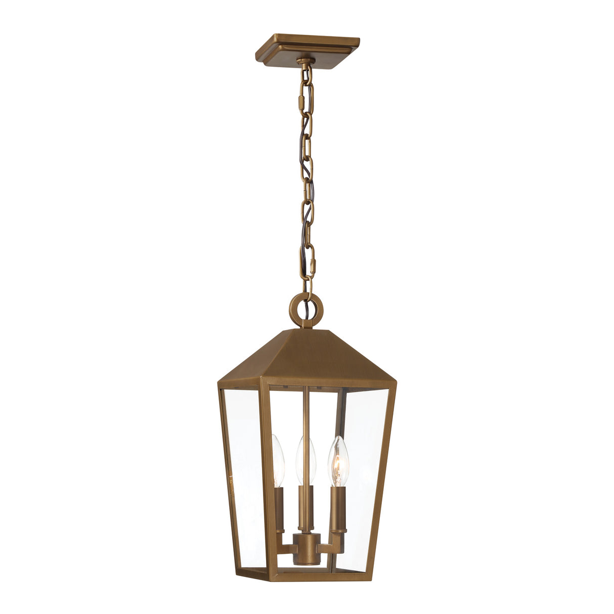 Open Box Cole Outdoor Hanging Light, Burnished Brass