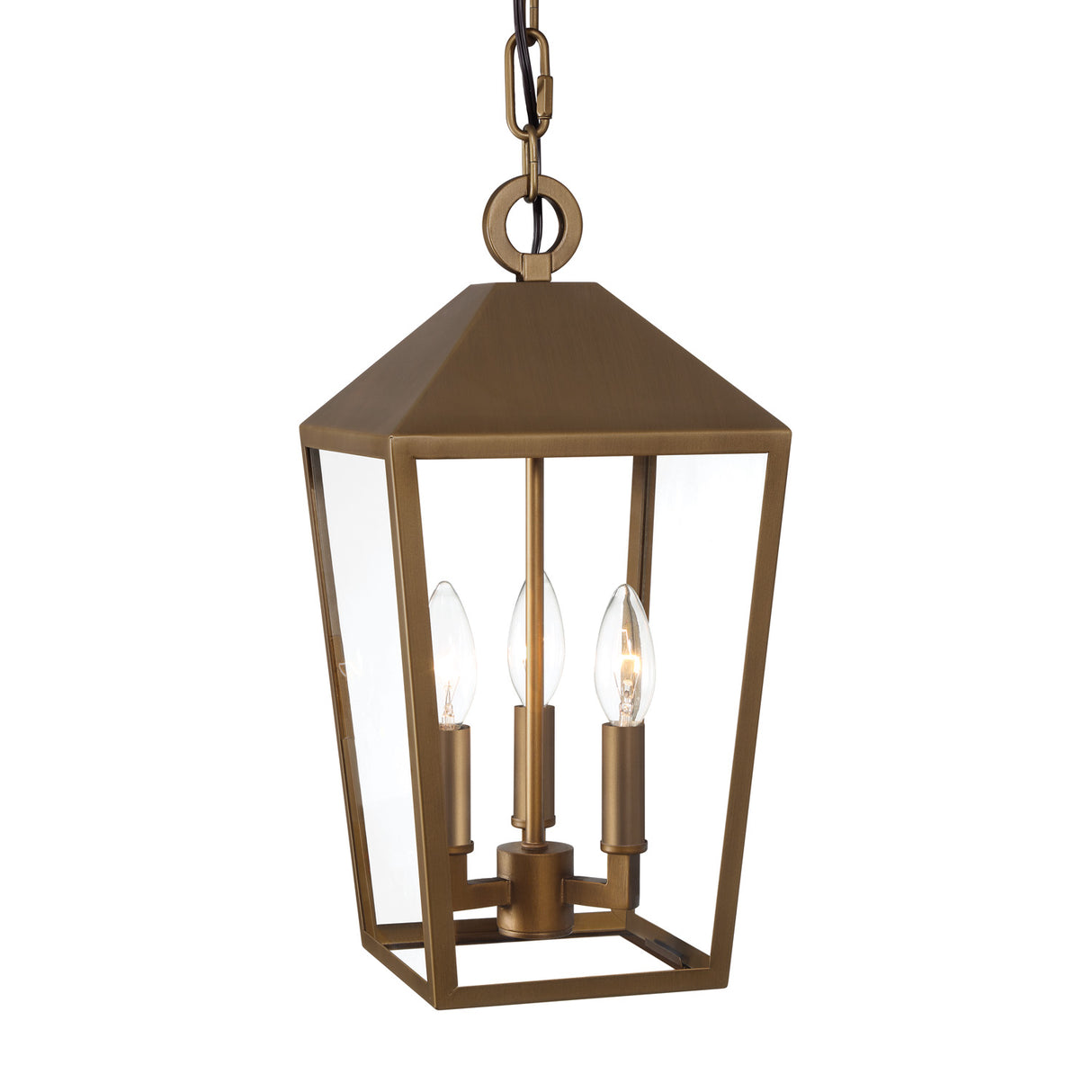 Open Box Cole Outdoor Hanging Light, Burnished Brass