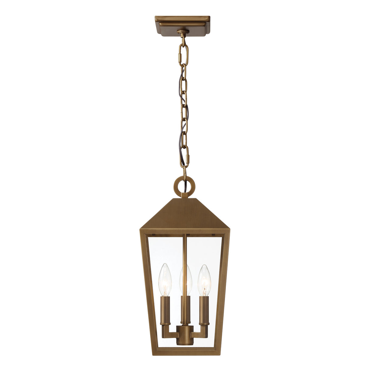 Open Box Cole Outdoor Hanging Light, Burnished Brass