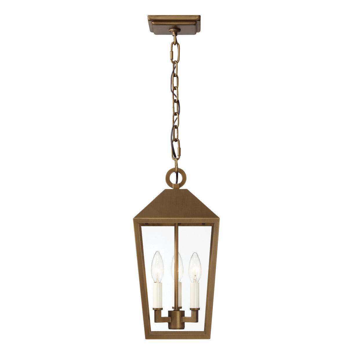 Cole Outdoor Hanging Light, Burnished Brass