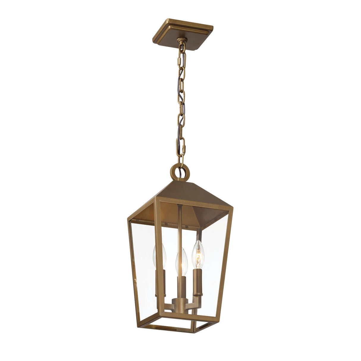 Open Box Cole Outdoor Hanging Light, Burnished Brass