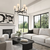 Taylor 6 Light Chandelier, Matte Black