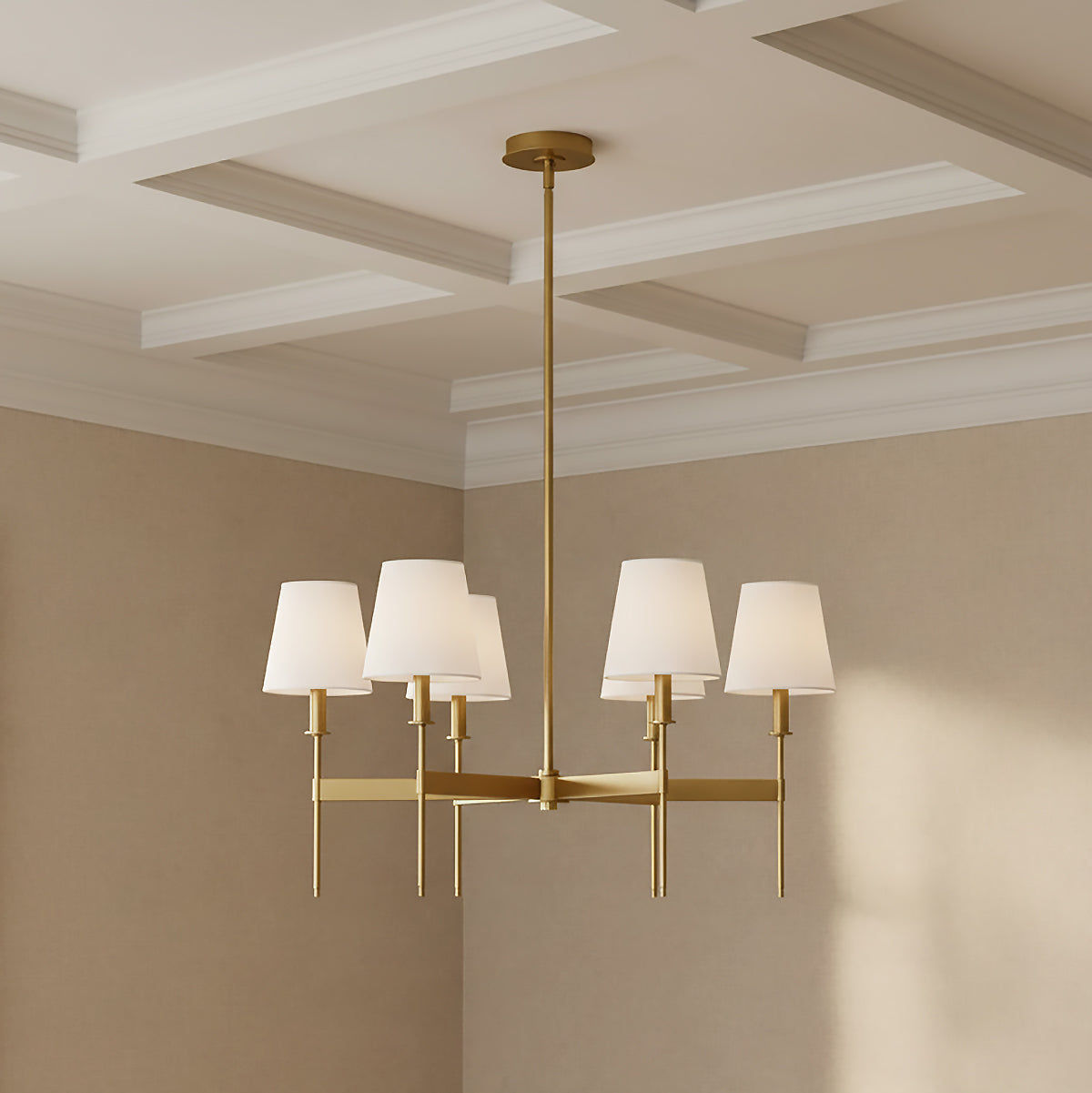 Taylor 6 Light Chandelier 30" for Transitional home with Beige walls