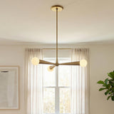 Nova 3 Light Pendant 30", Aged Brass