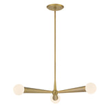 Nova 3 Light LED Pendant, Aged Brass