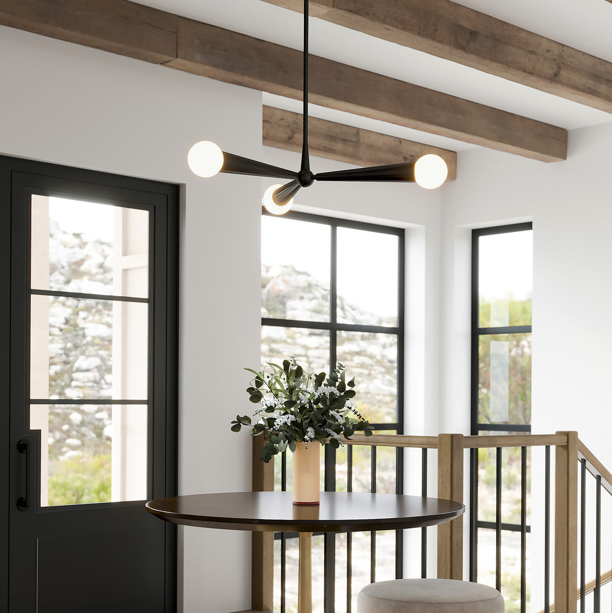 Nova 3 Light LED Pendant, Matte Black