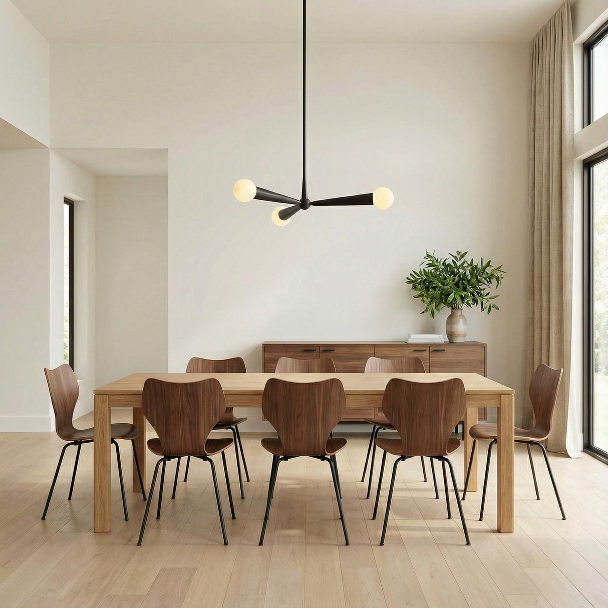 Nova 3 Light Pendant 30", Matte Black