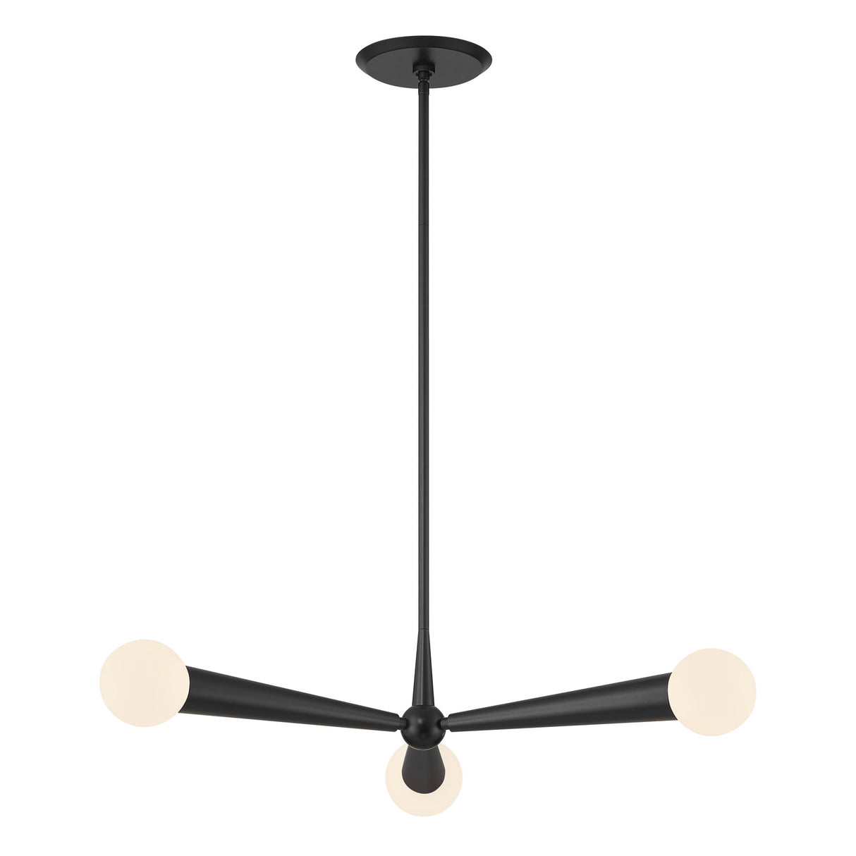 Nova 3 Light LED Pendant, Matte Black