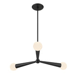 Nova 3 Light LED Pendant, Matte Black