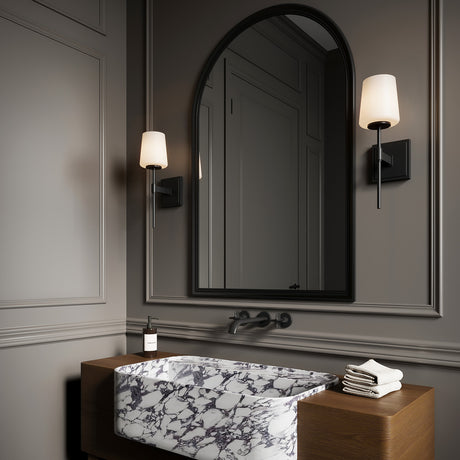 Blake Wall Sconce, in an upscale Powder Room