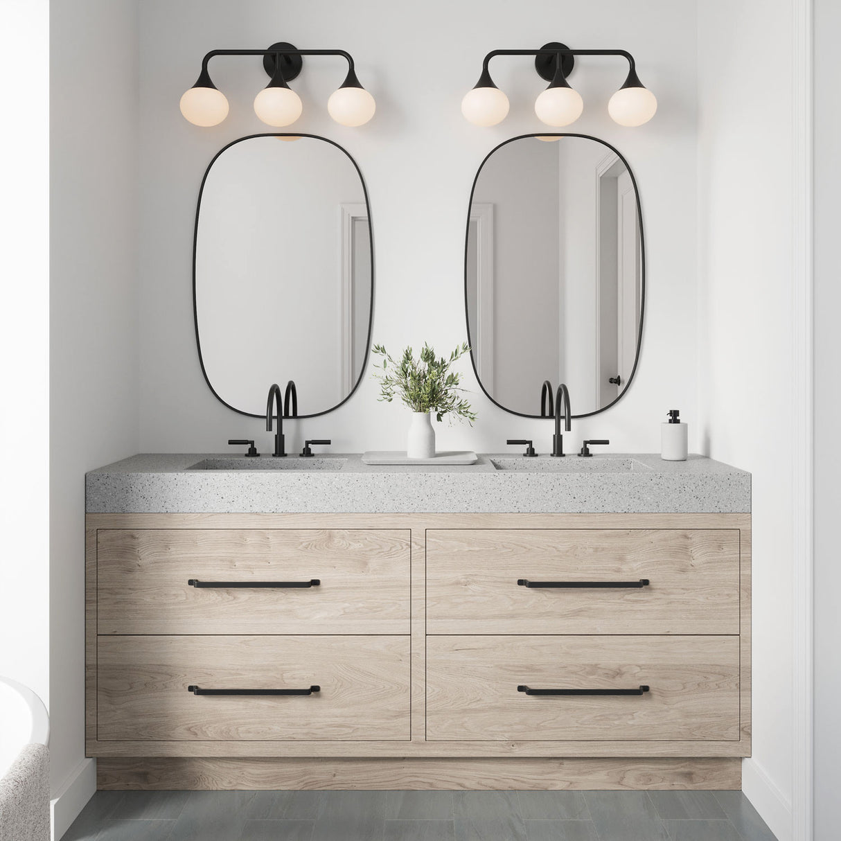 Talia 3 Light LED Vanity, Matte Black