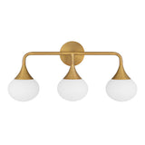 Talia 3 Light LED Vanity, Aged Brass