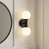 Theo 2 Globe Wall Sconce, Matte Black