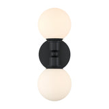 Theo 2 Globe Wall Sconce, Matte Black